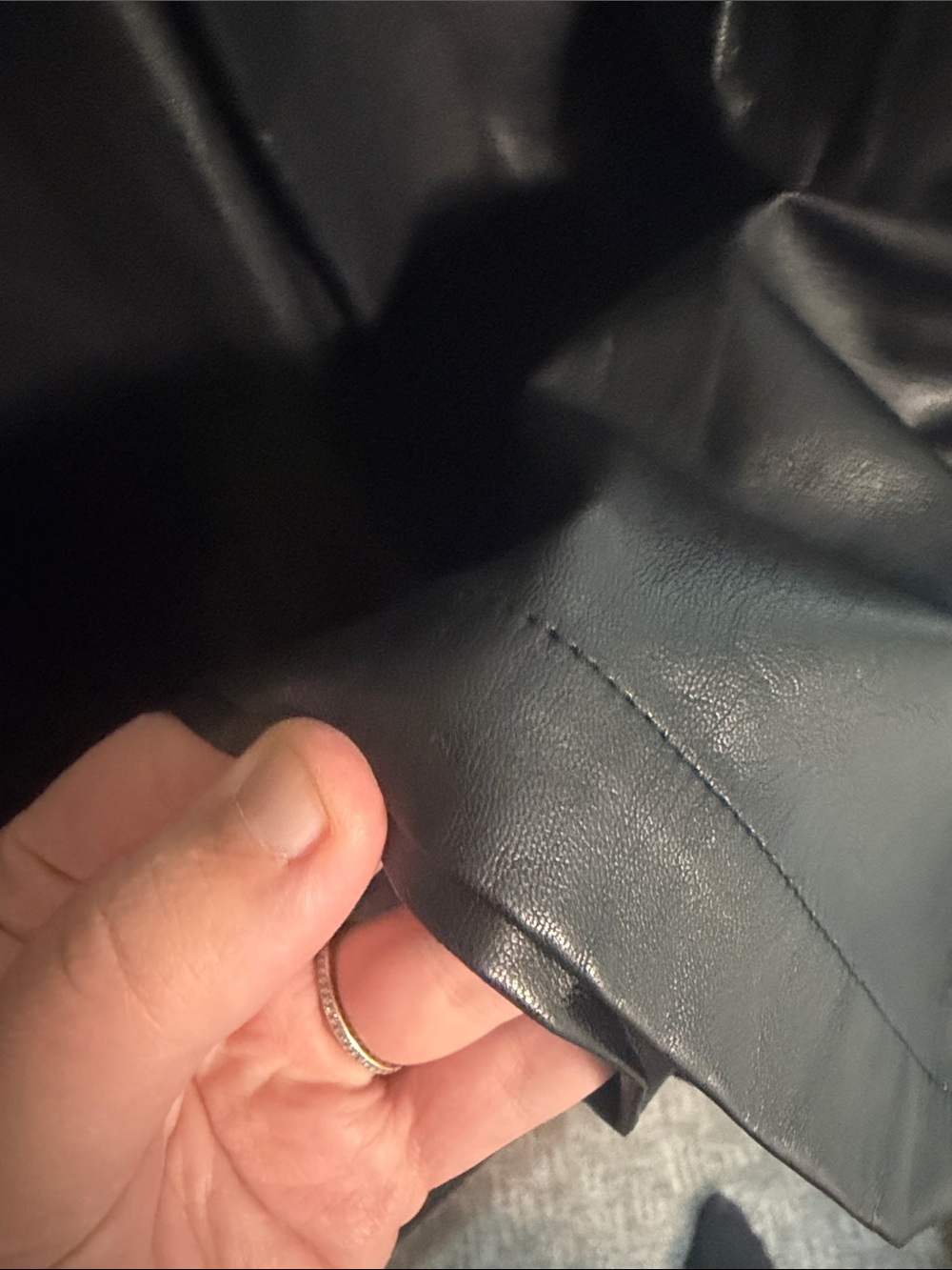 Who What Wear Black Faux Leather A-Line Skirt - Picture 4 of 7